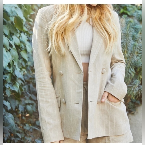 Lani The Label Bexley Blazer Women Size XS Tan/White - Picture 1 of 12
